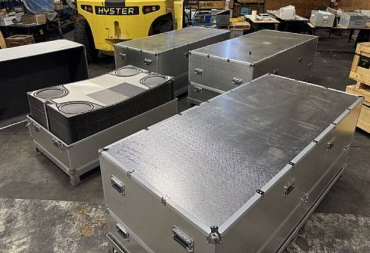 titanium heat exchanger plates for marine vessels ready for installation by MechPro
