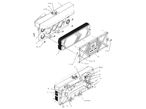 MechPro Caterpillar C-18 Heat Exchanger parts scheme